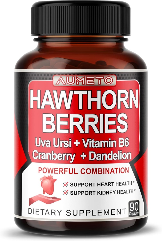 7 v 1 Ultra Hawthorn Berry z Uva Ursi Dandelion Cranberry Apple Cider Vinegar - Srce, Podpora za zdravje Kinney