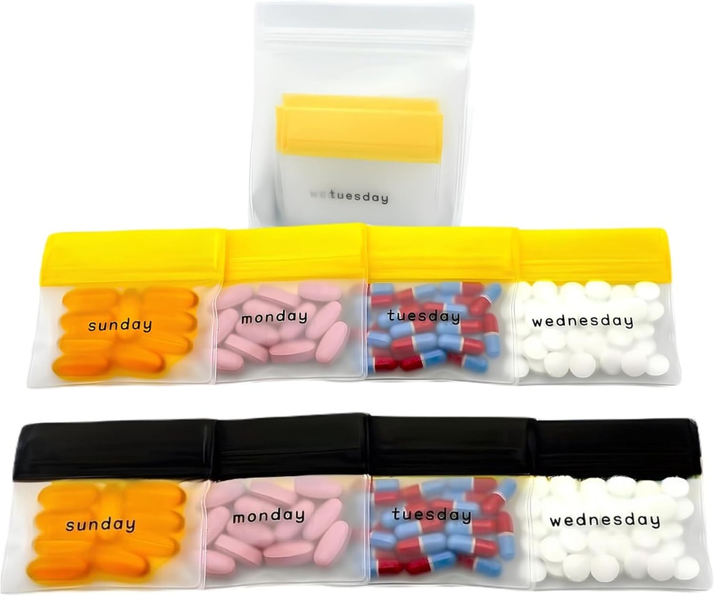 AM/PM tablete vrečke za 7-dnevno potovanje, vrečke za večkratno uporabo z dnevi tedna nalepke, velike zmogljivosti za vitamine in dopolnila, tablete, multi-popularni medicinski organizator (z tabletke Cutter)