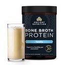 Ancient Nutrition Grass Fed, Cage Free, Bone Broth Protein Powder, 20g Beljakovine, hidrolizirani kolagen Peptide, Keto & Paleo prijazno, Podpira skupno, Gut Health, Vanilla, 20 Servinges