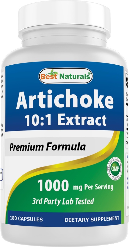 Best Naturals Artichoke Extract 1000 mg Per Serving- 3. stranka Lab Tested - 180 kapsul