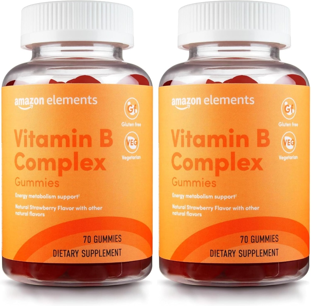Elementi - B-kompleks, podpira Imunsko in normalno energijo Presnova, 70 Gummies, 70-dnevno oskrbo, Vegan, odrasli, Ne-GMO (Prej Revly) (paket z 2)