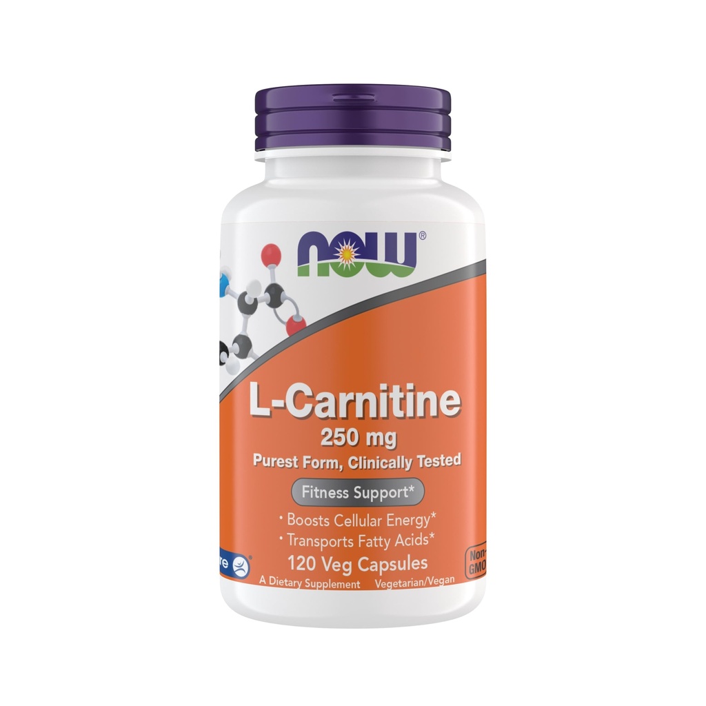 Zdaj dopolnila, L-karnitin 250 mg, Purest Form*, Aminokislina*, Fitness Support*, Metabolic Support 120 Vegetarijanske kapsule, Gluten Free, Vegan, Košir, Non-GMO