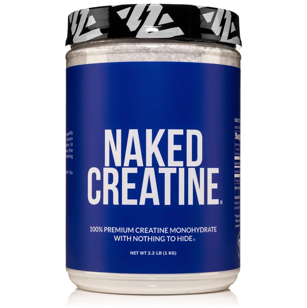 NAKED Pure Micronized Kreatin Monohidrat – 200 Serving, 1.000g razsutem stanju – NSF Certified, Vegan, Non-GMO, Gluten & Soy Free - Muscle Building, Trening moči, Gym & Fitness dodatek