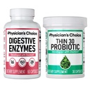 Izpit za zdravnike - Beat Bloat + Podpora za upravljanje teže paket: Prebavne encime + tanko 30 probiotik