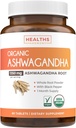 USDA Organic Ashwagandha dodatek - Visoke jakosti Ashwagandha tablete narejene z organsko črno papriko za izboljšano absorpcijo - Veganski ne-GMO izdelan v ZDA & laboratorij preverjeno (1 mesec dobave)