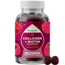 Hidrolizirani kolagenski peptidi za ženske z biotinom - Lasje, koža in nohti Vitamini za elastičnost, Vitalnost in hidracija Gumiji - naravno izvorni Biotin in kolagen za ženske - 90 Count
