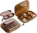 MURRI&MURRDI potovalne tablete Organizator, 6 Kompartmenti majhne tablete Kontejner, Dnevne tablete Škatla za zadrževanje vitaminov, Prenosne tablete Primer za Žepke Purse Medicine Organizator (G kava)
