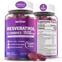 Resveratrol dodatek 1500mg - Resveratrol Gumies podpira NAD+, NMN & NMNH Synergy, s Quercetin, grozdno seme, Acai jagode ekstrakti za antioksidant, zdravo staranje in dolgoživost, koža, možgani - 2Pcs