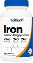 Nutricost Dopolnilo železovega biglicinata (25 mg) 240 Kapsule iz železovega biglicinata Chelate - brez GMO & Gluten-free