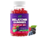 Melatonin 20mg Gummies (120 Count) - Največja moč spanja podpora za odrasle z 10mg Melatonin Per Gummy - Gluten-free, Non-GMO, Vegetarian, Great Degusting Mixed Berry Flavor - 60 Servings