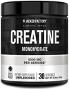 Jacked Factory Kreatin monohidrat v prahu 150g - 5g Dnevni kreatin dodatek za moške in ženske, Vegansko-prijateljski, tretje-party Tested - 30 Serving, Nearomated