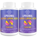 Liposomska alfa lipoična kislina 1500mg - z acetil-L-karnitinom 900mg & Ubikinol 100mg & vitamin E 15mg,ALA dodatek za antioksidatorje Presnova glukoze Živčna energija,60 Mehkužci (2 steklenica)