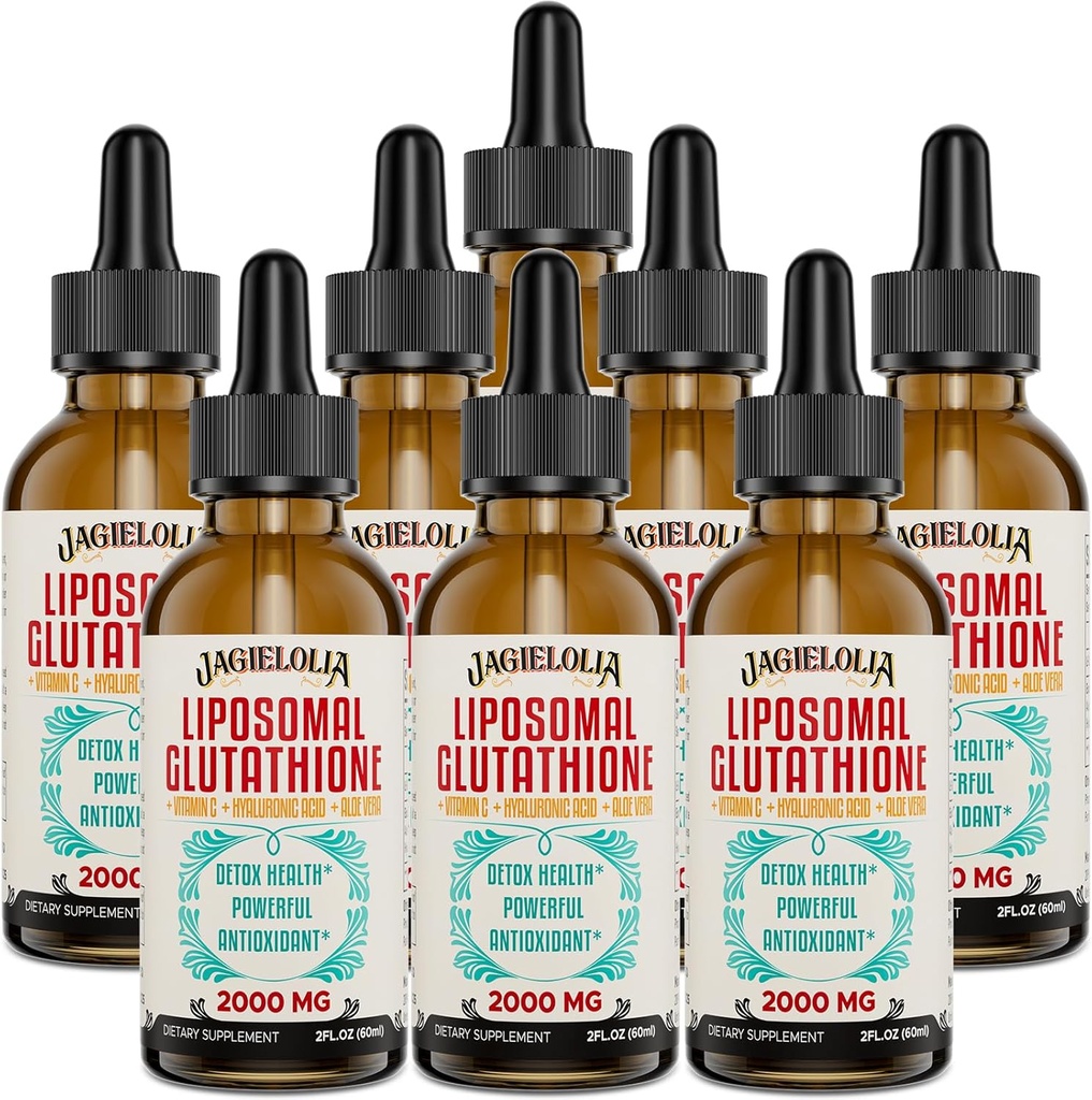 Liposomski glutation Tekoči 2000MG – Antioksidant Detox dodatek za ženske in moške, Staranje obrambo, funkcije jeter in energijo, s hialuronsko kislino + Aloe Vera + vitamin C, Natural & Vegan, 16 FL.OZ