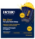 BeMe BeZen Dodatek za pomoč pri spanju Naravno brez melatonina - 2X Absorpcija kot tablete - Pomoč za spanje za odrasle z magnezijem, Ashwagandha, Kamilico, L-Theanine & GABA - Okusen Ananas