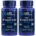 Life Extension Super R-lipojska kislina – zdravo staranje, oksidativna obramba pred stresom – z 240 mg aktivnega R-obrazca R-lipojske kisline – Gluten-free – Ne-GMO – Vegetarian – 60 kapsul (2 pakiranji)
