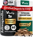 Ashwagandha kapsule 1310mg s črnim poprom - ZDA Made Ashwagandha dodatki za podporo sprostitve, Normalna Kognitivna funkcija & Uravnotežena raven energije – 60 Caps