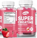 Super Kreatin Monohidrat Gumiji za moške in ženske, Sugar-free, 30 Serving, 5g Creatin na strežbo, Vegan, Gluten-free, Bodybuilding recovery dodatek za povečanje mišične velikosti in moč