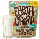 EarthChimp Organic Vegan Protein Powder - s probiotiki - brez GSO, brez mleka, brez sirotke, na rastlinski osnovi Protein Powder za ženske in moške, brez glutena - 26 Servis 32 Oz (plain & nesladkan) Brez Scoop