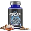 Kompleks moči gobe 10-v-1 W/Cordyceps, Reishi, Shiitake & Lions Mane, nootropični prehranski dodatek za gut mikrobiome, fokus, energijo in vitalnost - 60 kapsul