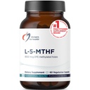 Designs for Health L 5-MTHF - Quatrefolic L Metilfolate dodatek 5mg (8500 DFE) - Metilirani Folat dodatek za ženske in moške - Podpira metilacija - Non-GMO, Gluten Free (60 kapsul)