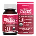 BioBeet® Max Jakost korenske kapsule sladkorne pese - 21:1 Koncentrat, vsak obrok, pridobljen iz 28,350 mg organske pese - Absorpcija Okrepitev z BioPerine® izvlečekom črnega popra (60 kapsul)