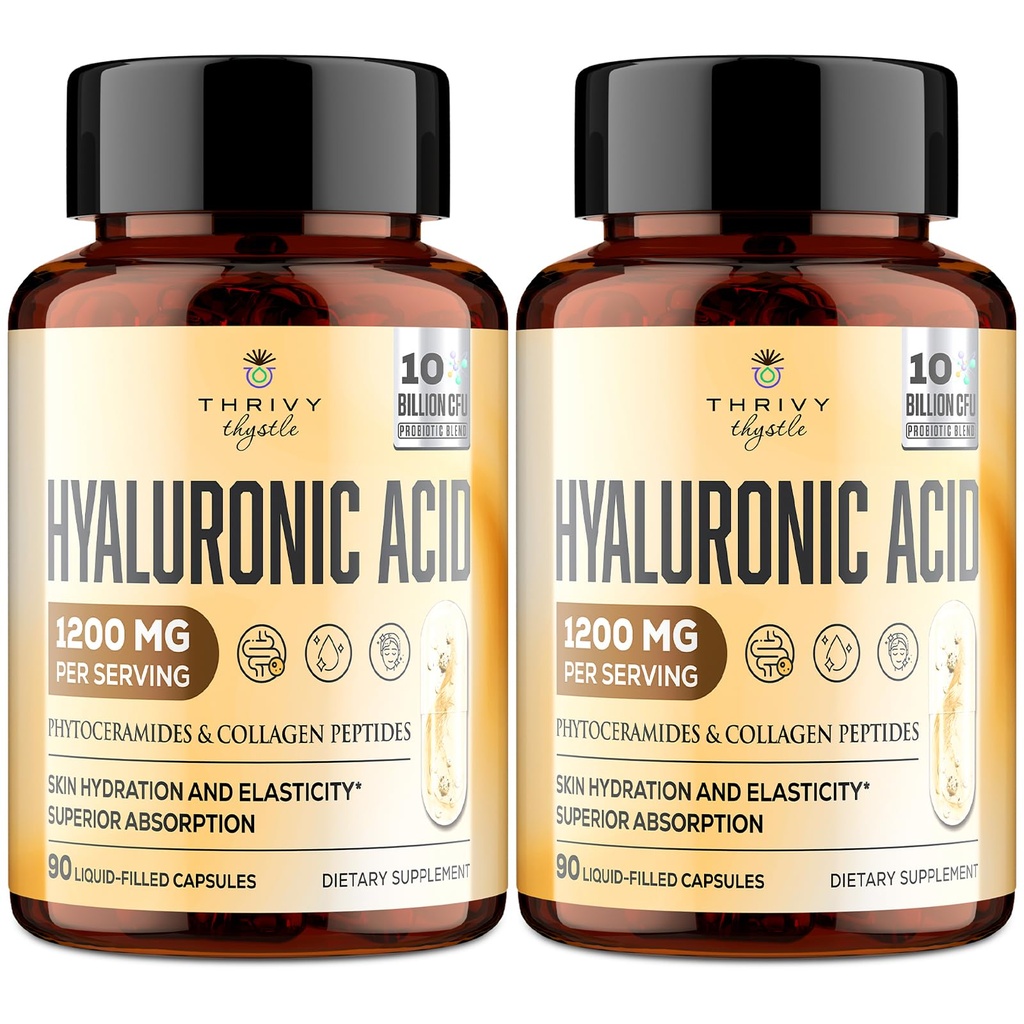 Kapsule s hialuronsko kislino – hilunarna kislina 1200 mg, s kolagenskimi peptidi, vitaminom C, fitoceramidi – za kožo, oči, prebavila, kosti (2 pakiranji)
