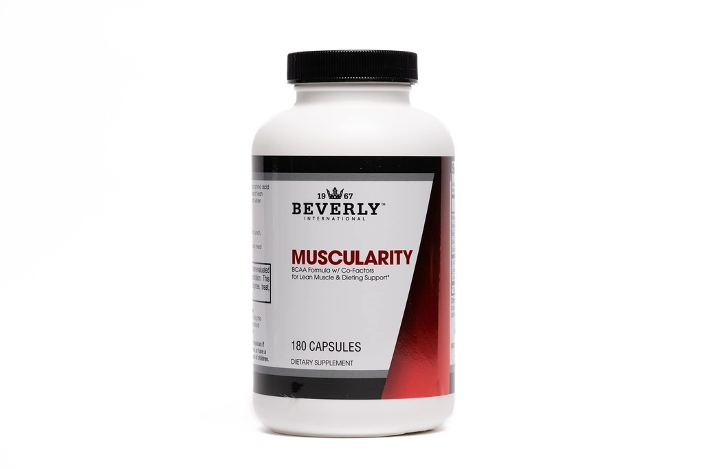 Beverly International Muscularitete Specialty BCAA Formula, 180 kapsul. Razvejane verige Aminokisline + kromov pikolinat, B6-B12. Izboljša energijsko presnovo - okrevanje mišic - Muscle Guard.