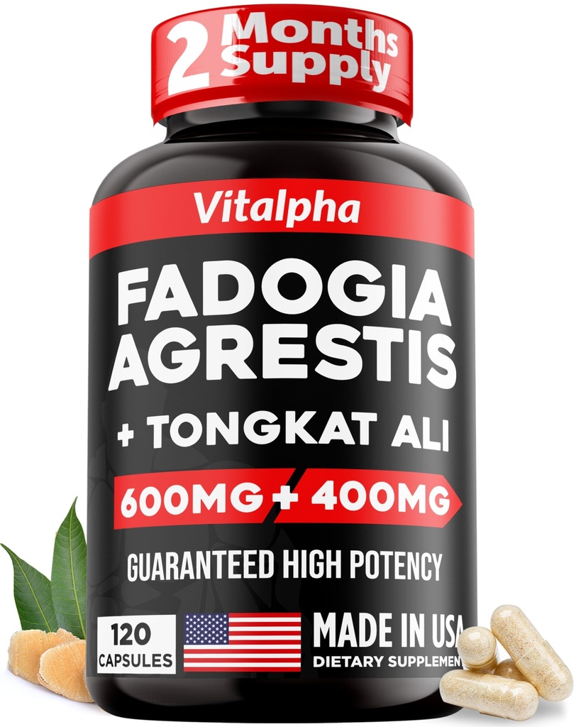Ultra Koncentrirana 86.000mg Fadogia Agrestis Tongkat Ali Mešanica – 200:1 Tongkat Ali + 10:1 Fadogia Agresis + Bioperin - največja moč mešanica za atletsko zmogljivost in mišično maso - 120 V-kap
