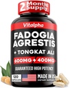 Ultra Koncentrirana 86.000mg Fadogia Agrestis Tongkat Ali Mešanica – 200:1 Tongkat Ali + 10:1 Fadogia Agresis + Bioperin - največja moč mešanica za atletsko zmogljivost in mišično maso - 120 V-kap