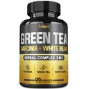 Izvleček zelenega čaja tablete EGCG 16000Mg na postrežbo z 12000Mg zelenim čajem, 2000Mg Garcinia Cambogia & 2000Mg bela ledvica fižol - podporno ravnovesje telesa, zdravje srca in imunskega sistema - 120 Kapsule 2 meseca