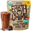 EarthChimp Organic Vegan Protein Powder - s probiotiki - brez GSO, brez mleka, brez sirotke, na rastlinski osnovi Protein Powder za ženske in moške, Gluten Free - 52 Servings 64 Oz (Chocolate) No Scoop