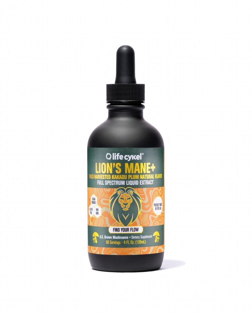 Life Cykel - Levji ekstrakt grivaste gobe s Kakadu Plum - Brain Booster Nootropic za spomin, Fokus & REM spanje - Non-GMO, Organic Goba Tinkture - 4 Fl Oz (60 strežbe)