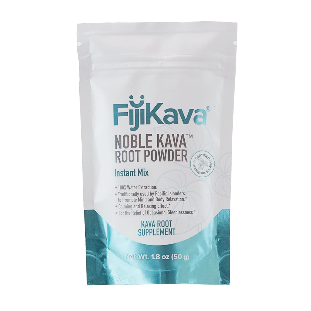 FidžiKava Instant Kava Kava Powder 50g – Premium Kava Root Powder z visoko Kavalakton Vsebine – Naravna sprostitev Pomoč za pomiritev, Stress Relief, in podpora za spanje – Easy-to-Mix