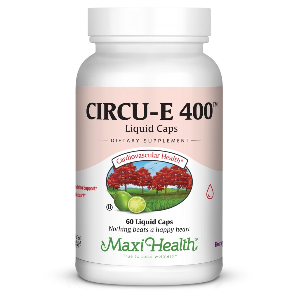 Maxi Health Circu-E 400 i.e. - Naravni vitamin E - Podpora obrambnemu sistemu telesa - 60 kapsul - Košir