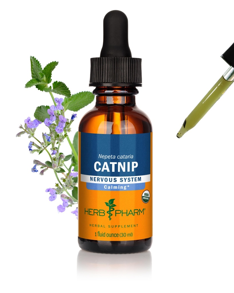 Herb Pharm Certified Organic Catnip Liquid Extract za podporo pomirja živčevje, 1 Fl Oz