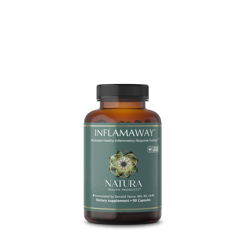 Nature Health Products InflamAway dodatek - Modulirajte zdravo vneto odziv - Featuring Boswellia Serrata, Bromelain, ingver, črni poper (BioPerine) in kitajski lobanja (90 kapsul)