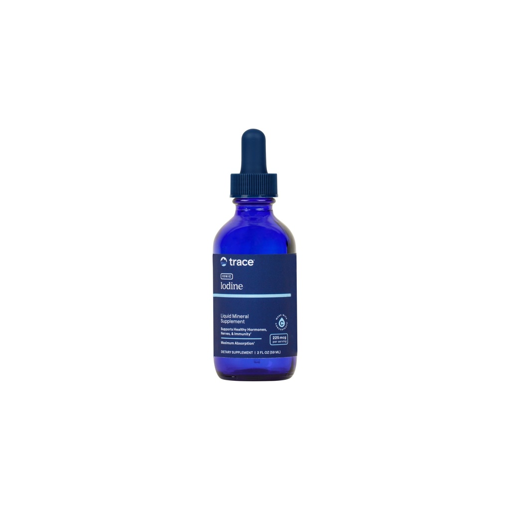 Trace Minerals Ionic Jodine 225 mcg - Gel dopolnilo za podporo imunskega sistema in ščitnice - Jodine kapljice z magnezijem - Podpira zdravo živčevje - 2 fl oz (295 Servings)
