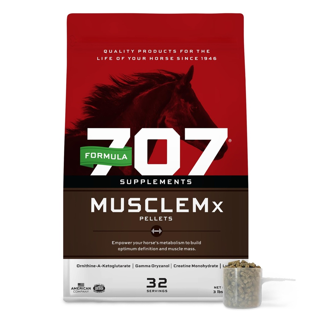 Formula 707 MuscleMx Equine dodatek, 3lb Bag – kondicioniranje podpora in mišice graditelj za konje z lizino, gama oryzanol, Creatine & OKG