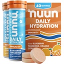 Nuun Immuniteta Elektrolitske tablete z vitaminom D, C, E, & A, ingver, Bezgove jagode, magnezij & 4 drugi Eterični elektroliti, Vegan, Borovničeva tangerina in Orange Citrus, 4 paketi (40 skupaj)