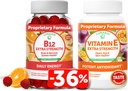Lunakai Vitamin B12 in vitamin E Gummies Bundle - 3000 mcg Gummies za odrasle Energetska podpora in zdravje kosti - 250 mg 1000 iu Naravni VIT E Plus C Dodatki