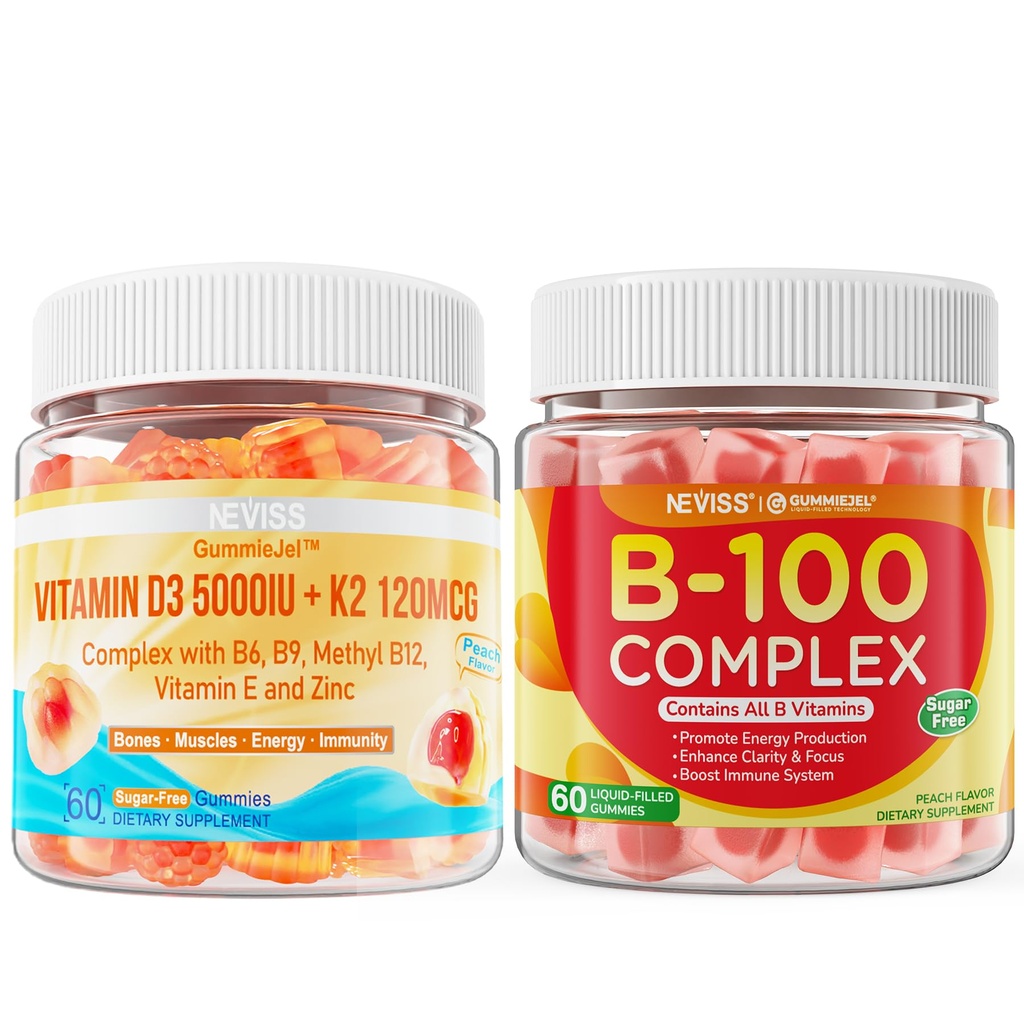 NEVISS Vitamin D3 K2 Gumiji + vitamin B100 kompleks