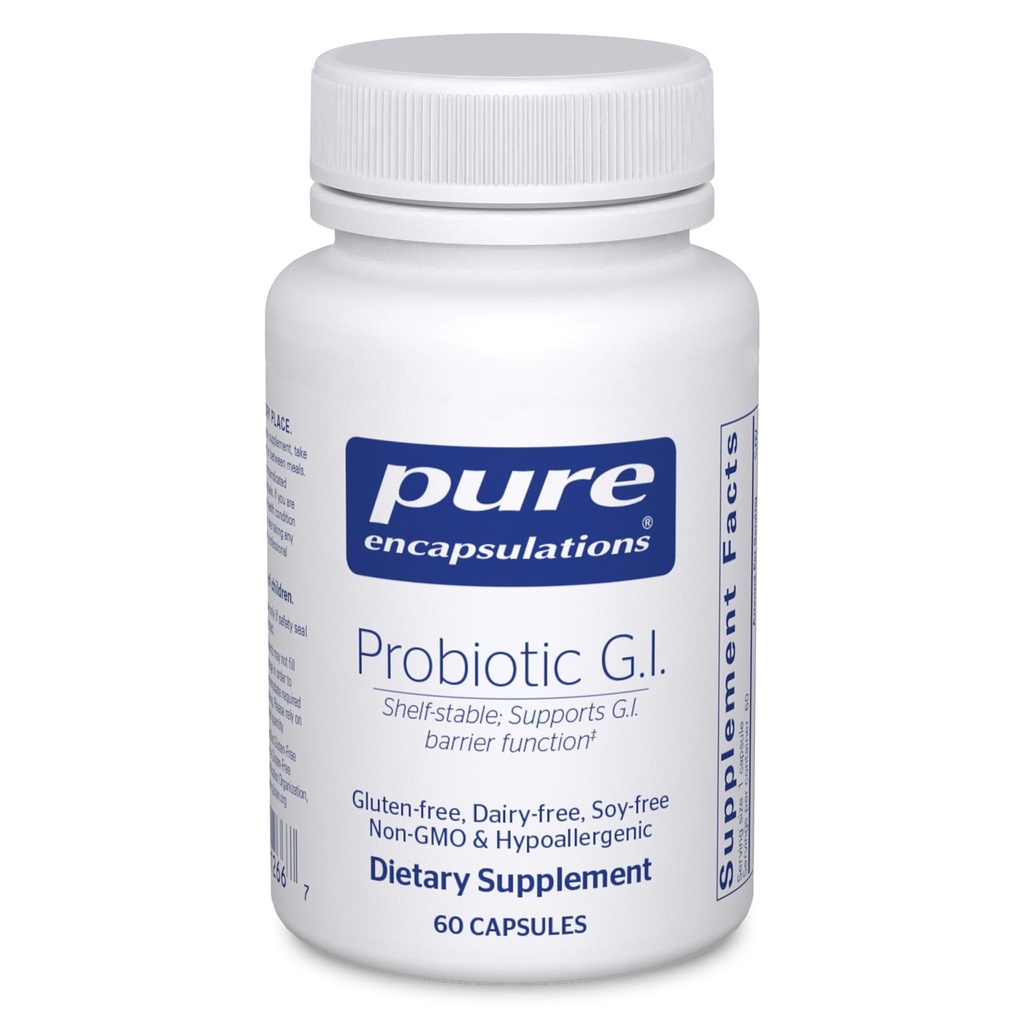 Čiste enkapsulacije Probiotik G.I. - Rokavice Stable Probiotic za črevesno zdravje in gastrointestinalno podporo - z Lactobacillus & Bifidobacterium - 60 kapsul
