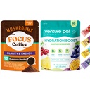 Coffee & Electrolyte Powder Bunded: 12 v 1 Kava z Ashwagandha & Sugar-free Electrolyte Packets za fokus, Immunity, Hydration & Recovery - 40 Servings & 16 palice