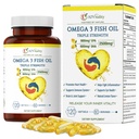 Omega 3 Trojna moč EPA DHA dodatek - 2500mg limona aromo ribje olje - visoka moč 900mg EPA 600mg DHA podpira kroženje, možgani, srce, oko, koža, kosti in sklepi - 120 Softgels