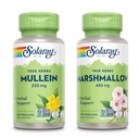 SOLARAY Mullein Leaf 330 mg in Marshmallow Root 480 mg - Wellness Bundle - Zelišča visoko v Mucilage topljiva Fiber za podporo za uteho - Vegan, Non-GMO, Lab Verified, 60-dnevni garancije, 200/100 VegCaps