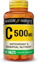 MASON NARAVNI Vitamin C 500 mg - Podpira zdrav imunski sistem, antioksidant in esencialno hranilo, 250 tablet