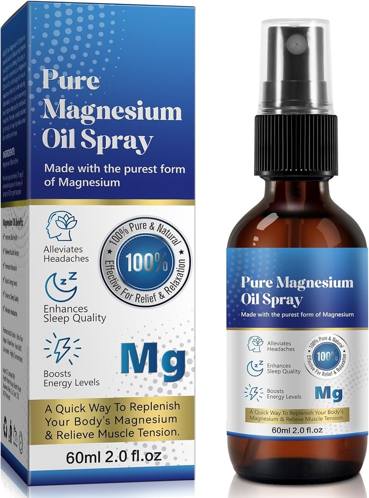 Čisto magnezijevo olje Spray, 100% Pure & Natural Magnezij Spray, Gluten prost, Ne-GMO Topical Magnezijev telo Spray z Rosemary in Eucalyptus olja, Magnezijevo olje za noge, 2.02FL.OZ (#1)