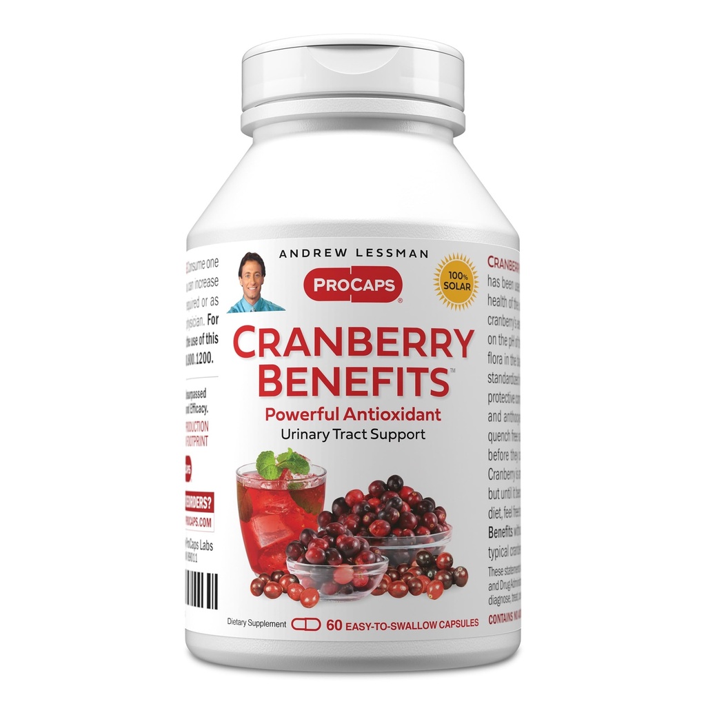ANDREW LESSMAN Cranberry Prednosti - 60 Kapsule - Podpira Bladder, Ledvice in sečil Tract zdravje. Visoka moč Standardizirani izvlečki brusnično sadje, majhne kapsule enostavno za pogoltniti