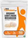BulkSupplements.com Ekološki levji ekstrakt goba v prahu - Levi Mane dodatek v prahu, Levji Mane ekstrakt - goba dodatek, 1000mg na serviranje, 5 kg (11 funtov) (Pack of 5)