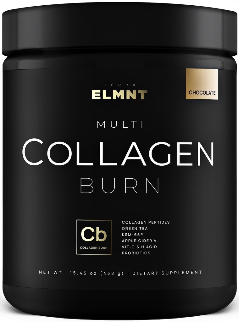 ELMNT Premium čokoladni kolagen za ženske hujšanje in lepota w. probiotiki, ACV, KSM66, hialuronska kislina, biotin in patentirani več kolagen peptidi beljakovine v prahu - Colageno Hidrolizado za ženske